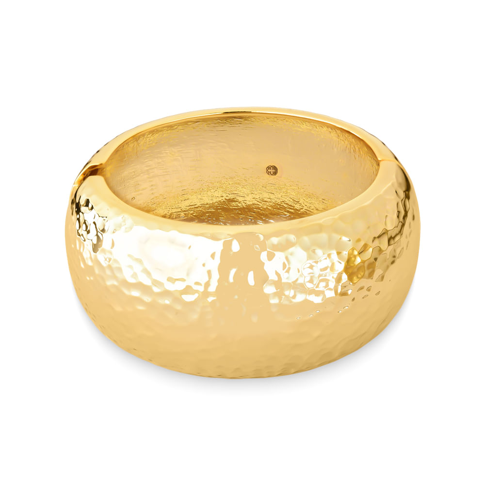 Bracelete Maxi Dourado Martelado Polido PU03030295DOLS
